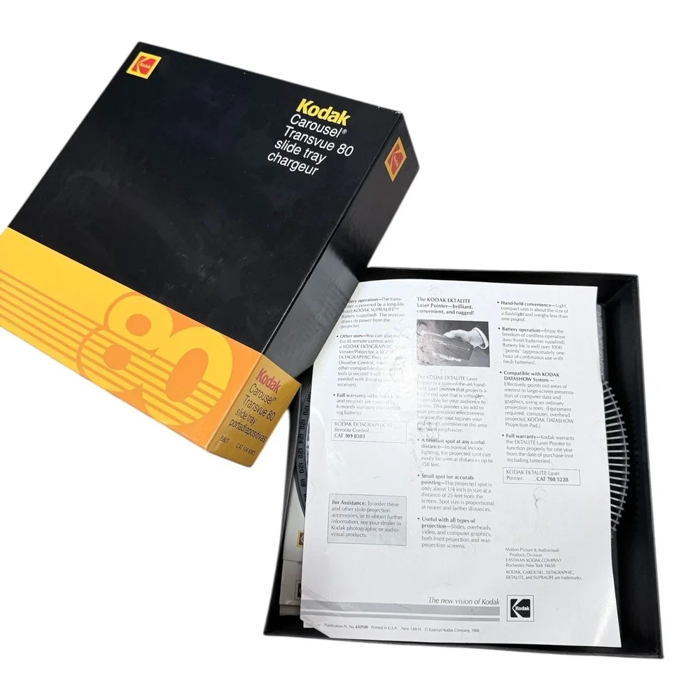 Kodak Carousel Transvue 80 Slide Tray Projector‎ 35mm Storage Box B80T Gray Vtg